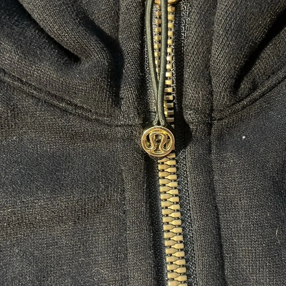 Lululemon black scuba zip-up hoodie with gold zipper - Picture 2 of 2